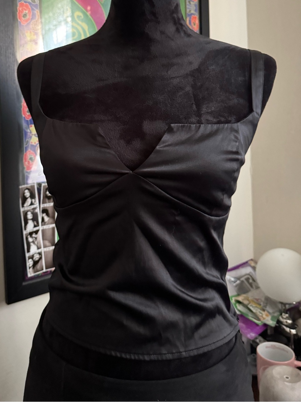 Prettylittlething Black Satin Slip Cami